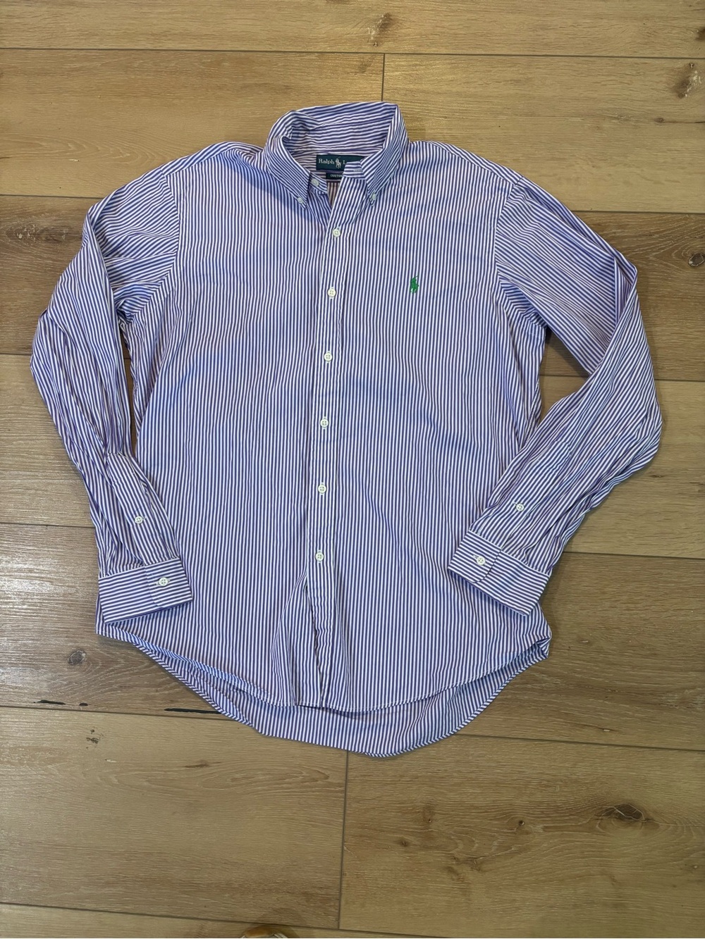 Ralph Lauren Purple and White Button Up Large